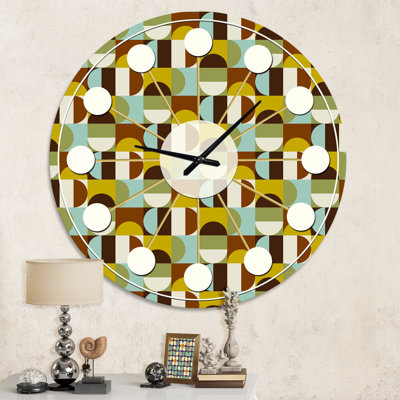 Horloge murale rétro à pois I - Mid-Century
