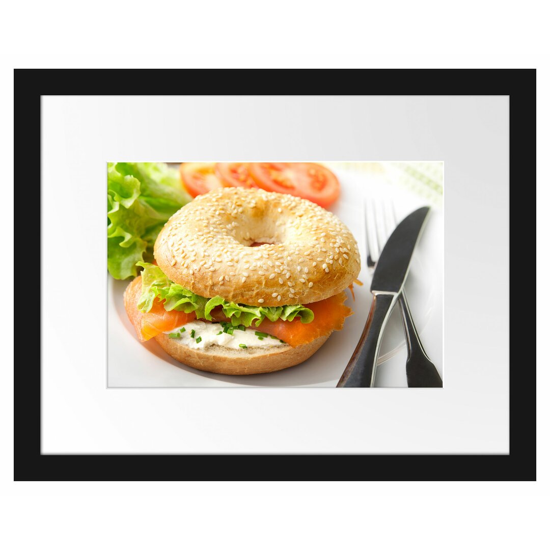 Frischer Lachs-Bagel Gerahmter Fotodruck