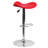 Nondalton Contemporary Vinyl Adjustable Height Barstool with Wavy Seat and Chrome Base-2029737626