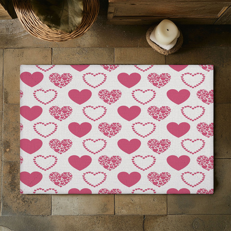 Tapis tressé avec cœurs Valentine, Rectangulaire 3 pi x 5 pi