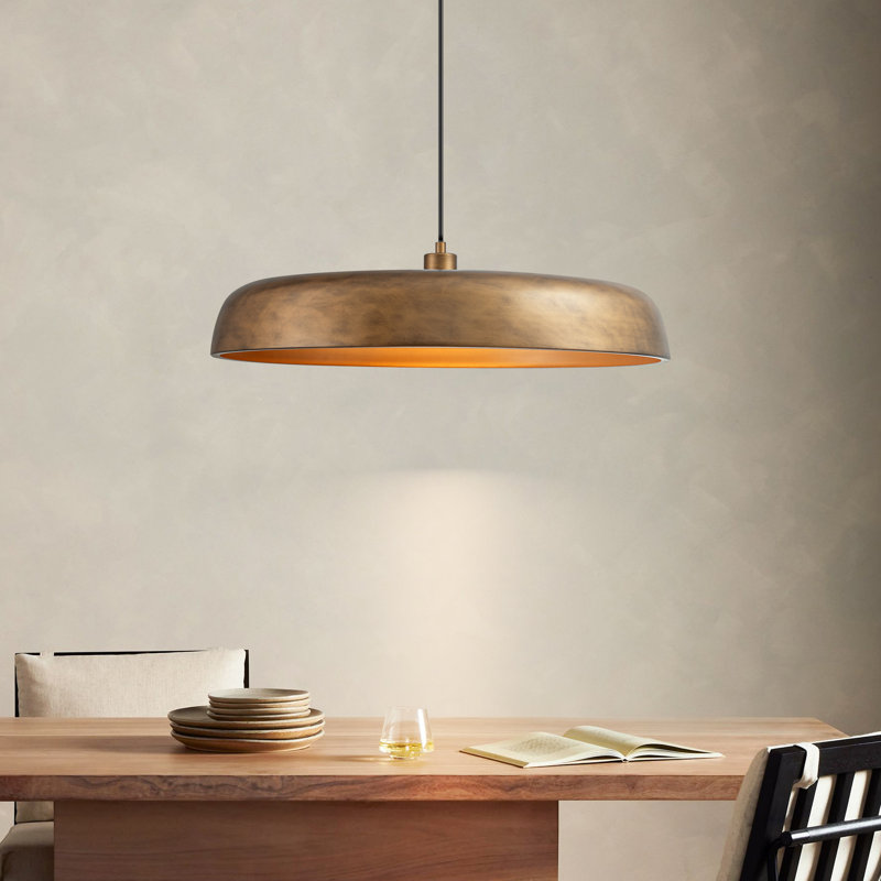 Luminaire suspendu pour îlot de cuisine à 1 lumière Lebone, 23.6'' W X 23.6'' D X 6.3'' H