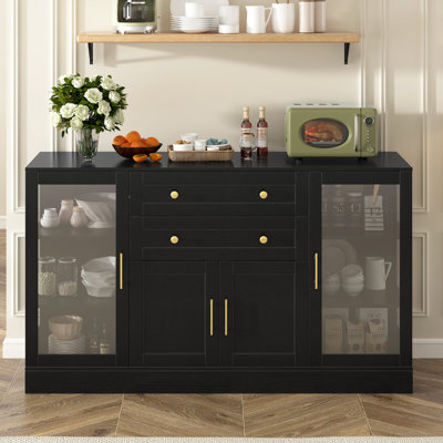 58.3" Modern Buffet Sideboard with 4 Doors & 2 Drawers