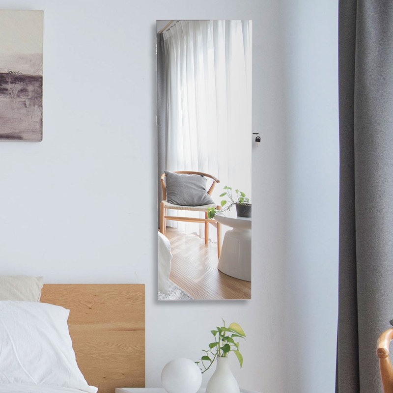 Armoire à bijoux avec miroir Michele, Blanc