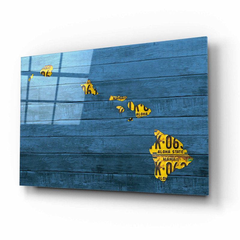 Carte de New Hawaii sur plastique / acrylique par Design Turnpike, H 12 po x l 16 po x P 0,13 po