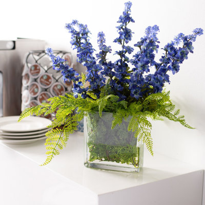 Silk Larkspur Arrangement in Vase