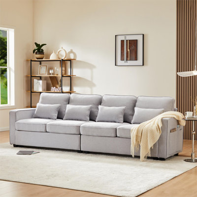 Bobi 4 Seater Linen Sofa & Chaise