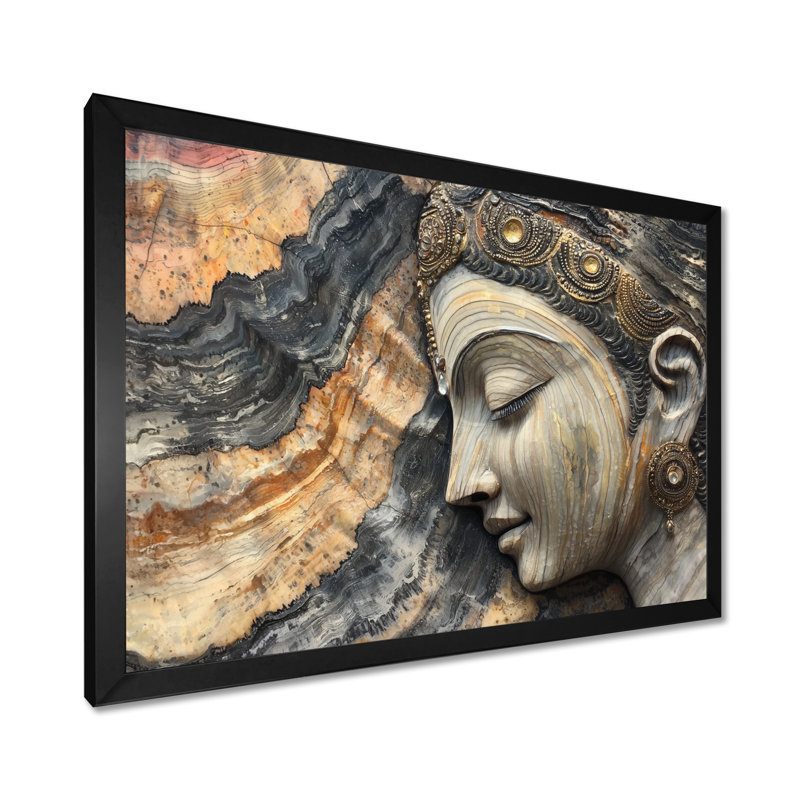 «Hafley Hinduism God Meditation To The Marble» - Art mural de l'hindouisme, Impression d'un seul cadre photo