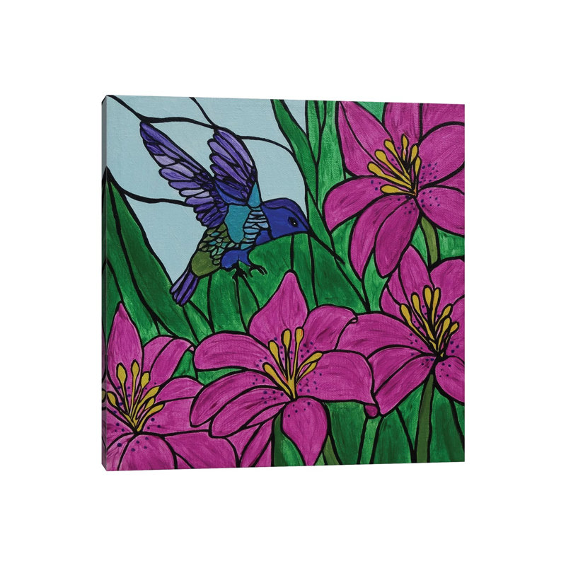 Groovy Little Hummingbird by Rachel Olynuk - Wrapped Canvas Gallery-Wrapped Canvas Giclée, 30.48 cm H x 30.48 cm W