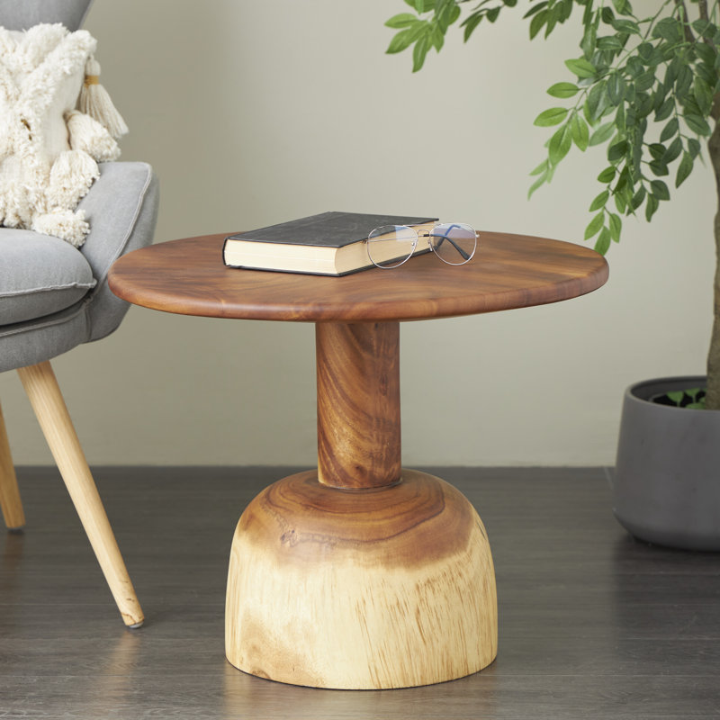 Table d'appoint en bois Claymon, H 19,25 po x L 23,7 po x l 23,7 po