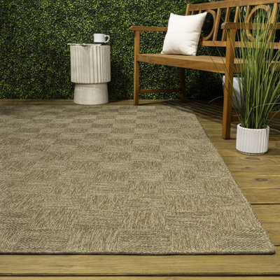 Mason Easy Jute Geometric Boho Checker Weave Indoor/Outdoor Rug
