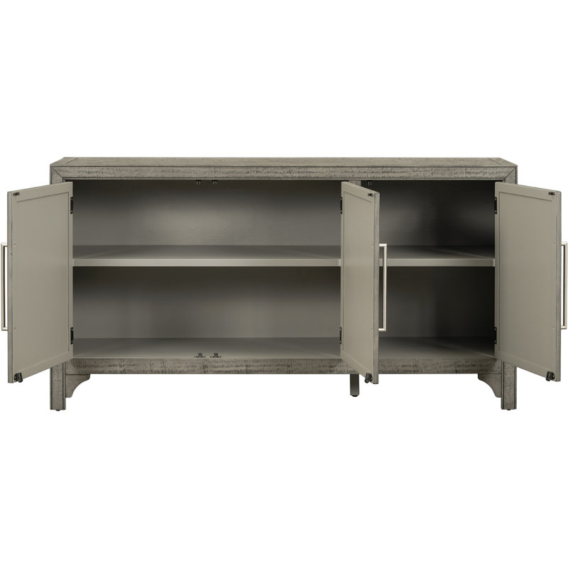 Armoire de rangement grise avec placage en pin, tablettes réglables, pour le salon, l'entrée, le bureau, cabinet d'esthétique esthétique, gris, + tablettes, élément spacieux et attrayant