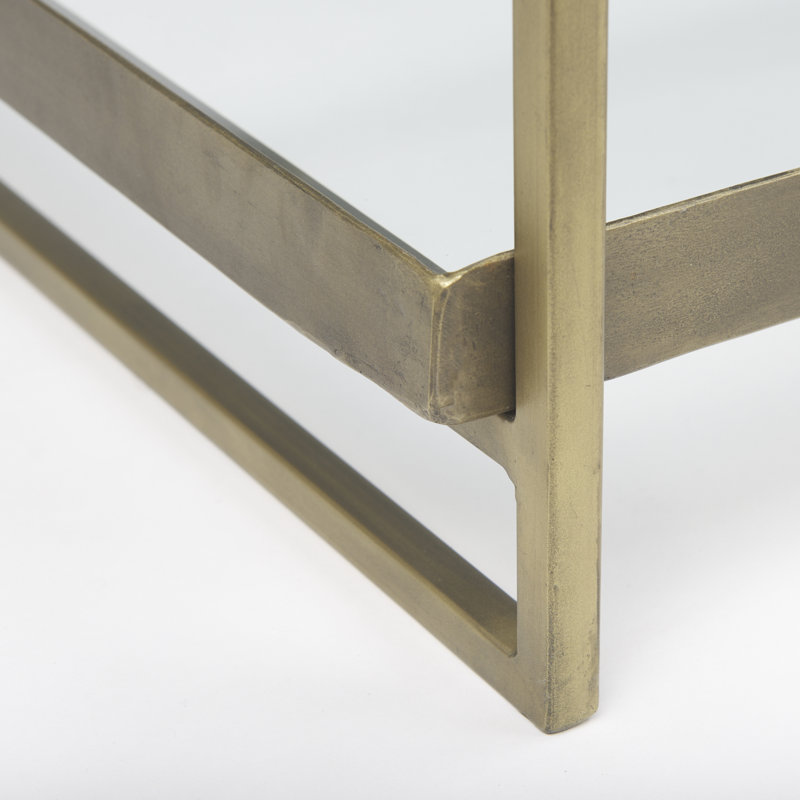 Trey Glass Top Single Coffee Table, Gold