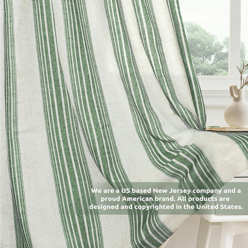 Rideaux semi-transparents avec passe-tringle Chris, L 52 po x L 84 po, Vert Loden