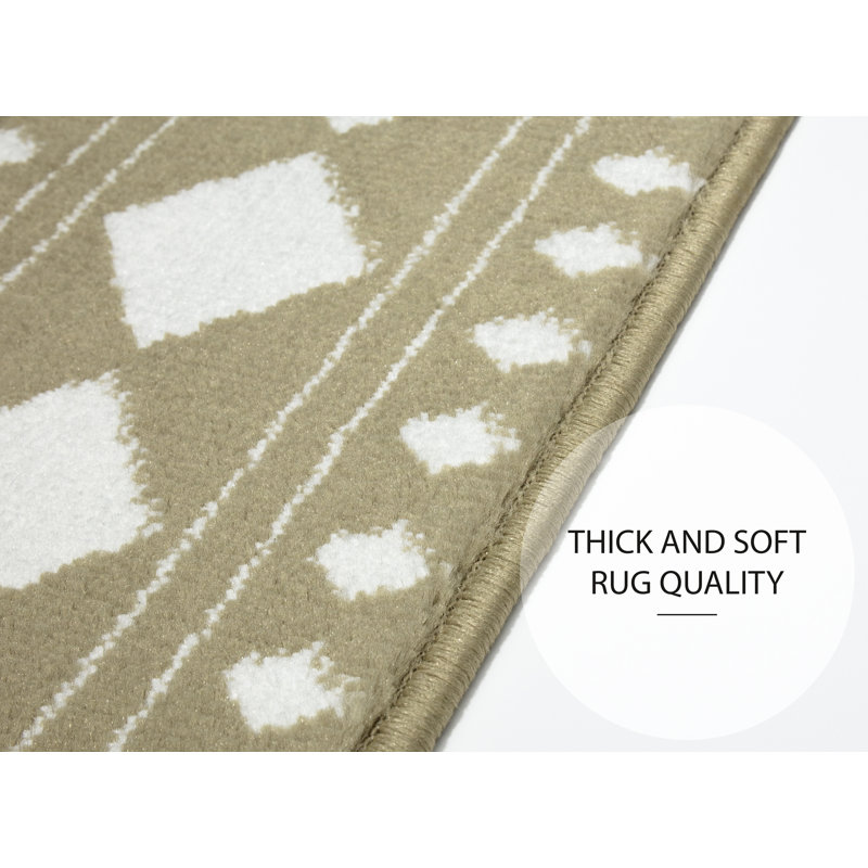 tapis d'escalier doux et vibrant en treillis Brawner, Beige
