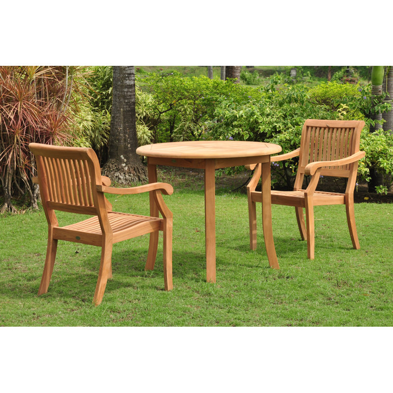Wave Outdoor 4 - Piece Teak Dining Set