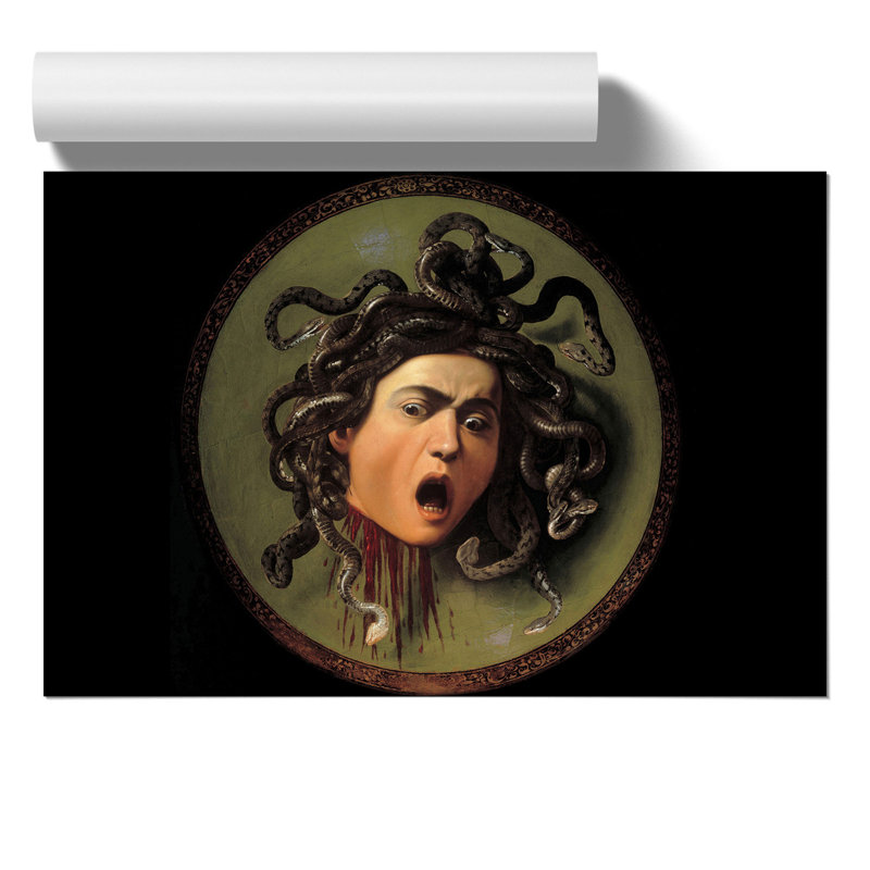 The Head Of Medusa by Caravaggio - No Frame Painting, 30cm H x 42cm W x 0.1cm D