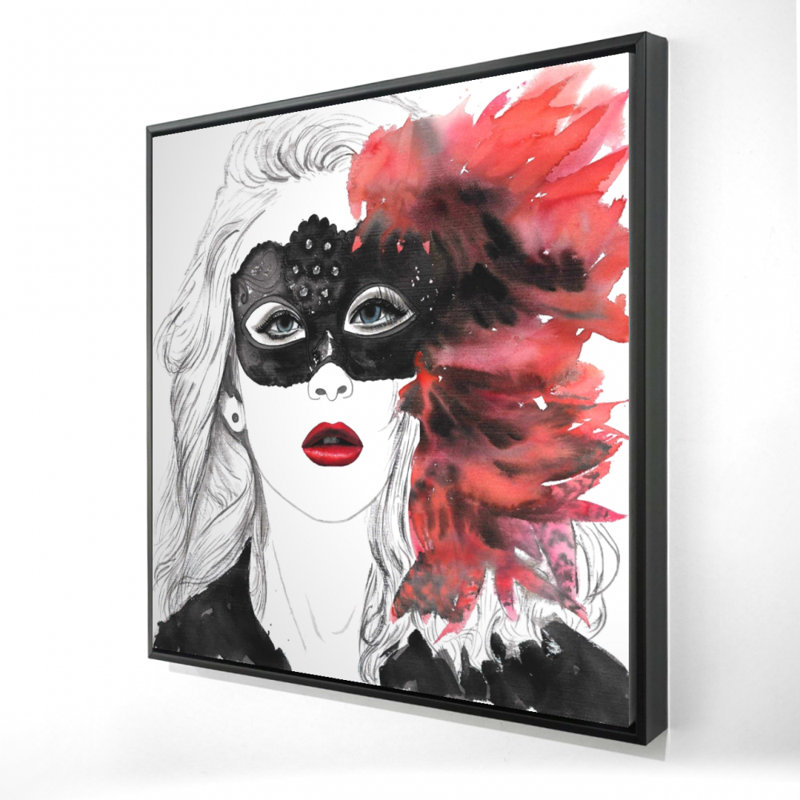 Masked Ball - Toile de beauté blanche pour chambre à coucher | Décoration intérieure élégante, H 25,25 po x l 25,25 po