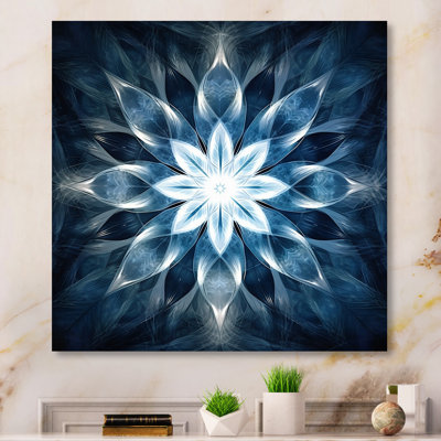 " Turquoise And White Fractal Flowers VI "