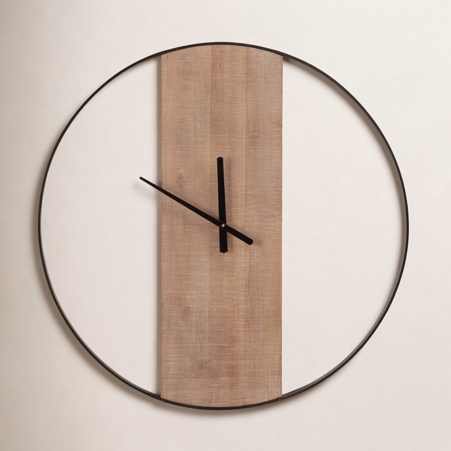 Gwennie Wall Clock, 32" Diameter, Natural/Black