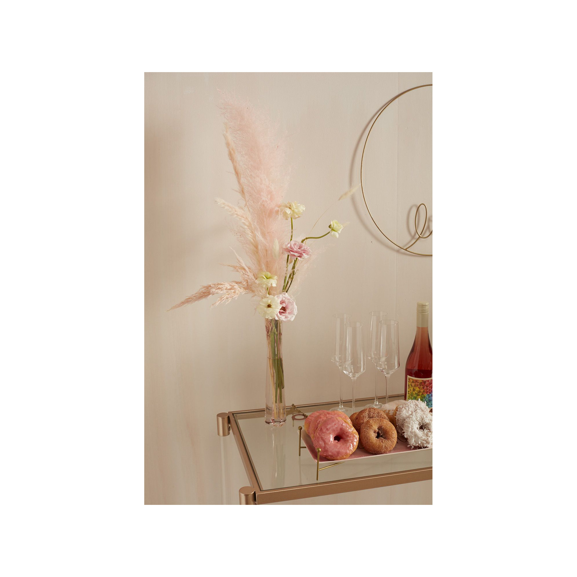 Angella Handmade Glass Table Vase, 11.75" H x 2" W x 2" D