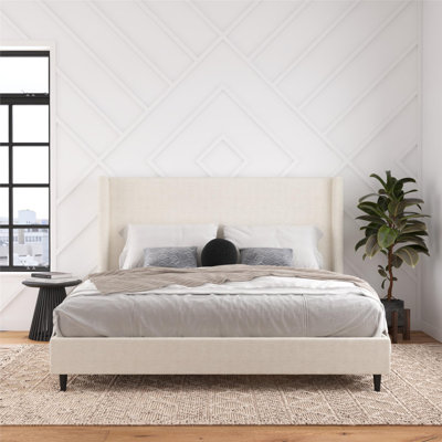 Ana King Upholstered Wingback Bed