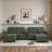 Modern U-shaped Sectional With Movable Storage Ottomans, Multifunctional Console, Bluetooth Speakers And Led Lights-1508630403