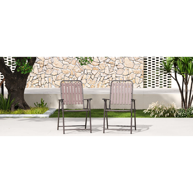 2 chaises pliantes d'une capacité de 350 lb, résistantes aux intempéries, assemblage nul, plat pour table en verre et cabanon, support, protection, installation rapide sur petit jardin