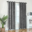 Crushed Velvet Eyelet Ready Made Thermal Drape & Curtain