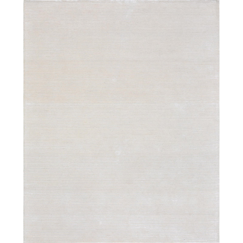 Tapis en laine / beige synthétique touffeté Edgy, Rectangle 8 pi 6 po x 11 pi 6 po