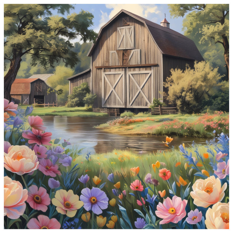 Rustic Barn Scene Duvet Covers, Twin