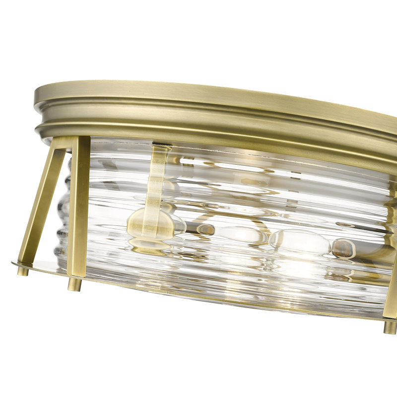Plafonnier encastré 3 lumières 16 po Smithies, Laiton frotté