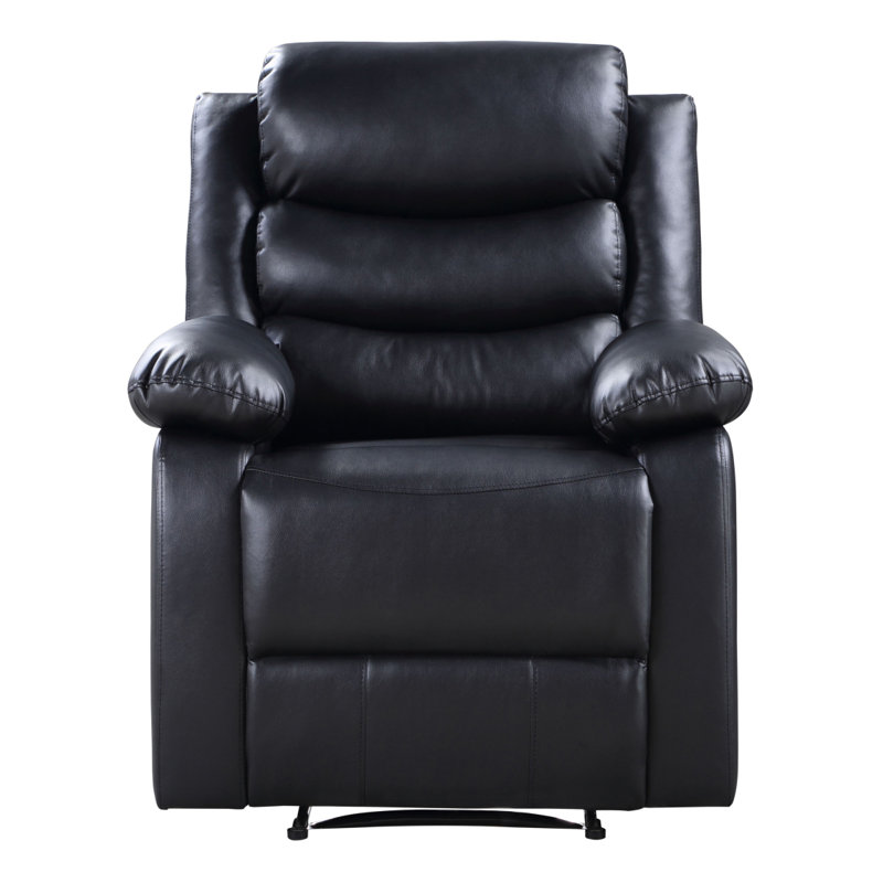 Black Power Recliner With Pillow Top Arms, Black