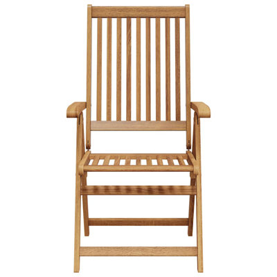 Chaise de jardin pliante en bois massif brun acacia