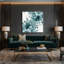"Watercolor Floral 91", art mural sur toile verte-87132989