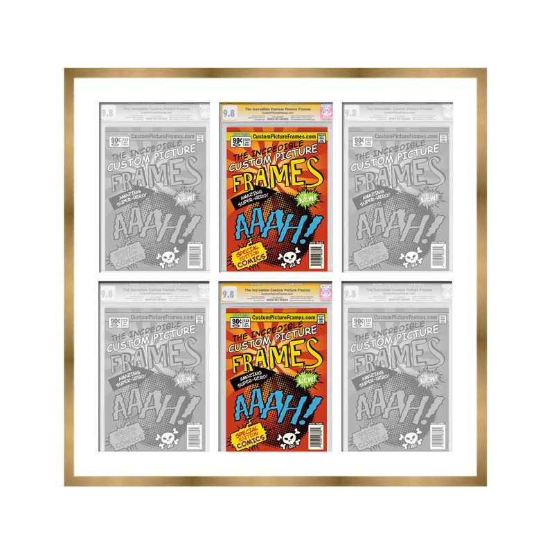 Cadre photo Collage, 8,125 po x 13 po, 30 po x 30 po, Or / blanc