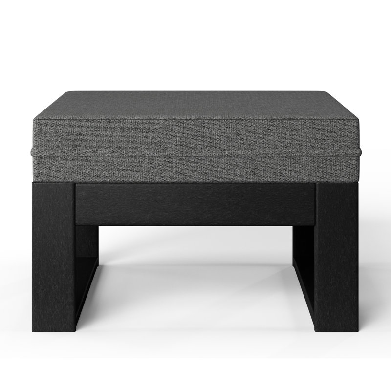 Patio Deep Seating Ottoman With  Frame, Gray, Black