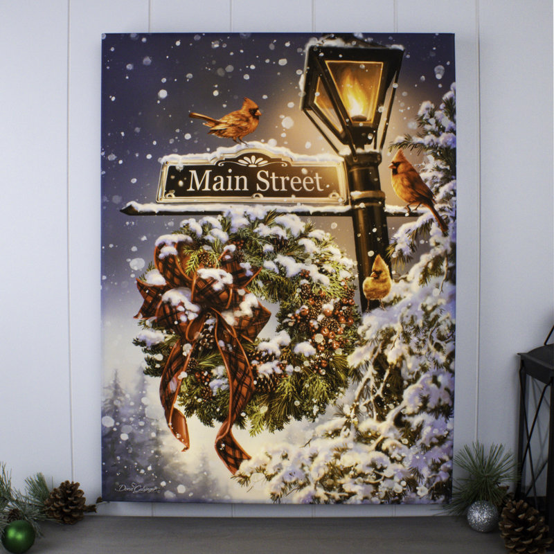 Art mural 18 x 24 lumières DEL Main Street Christmas