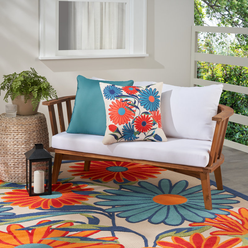 Aloha Floral 20" x 20" Multicolor Outdoor Throw Pillow