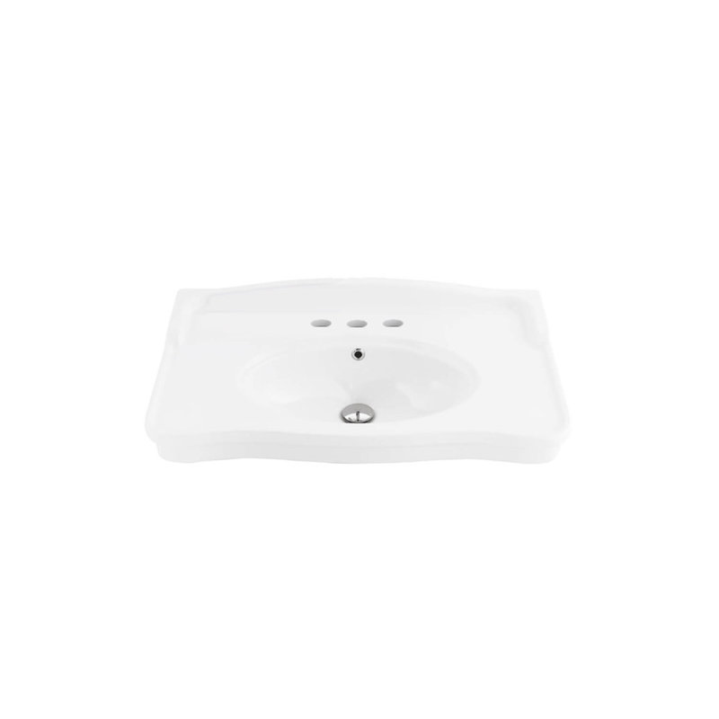 WS Bath Collections Antique 19.5'' Glossy White Ceramic Rectangular Bathroom Sink with Overflow