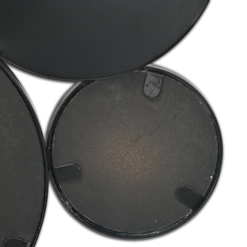 Solaz Multi Panel Round Wall Mirror | Black |