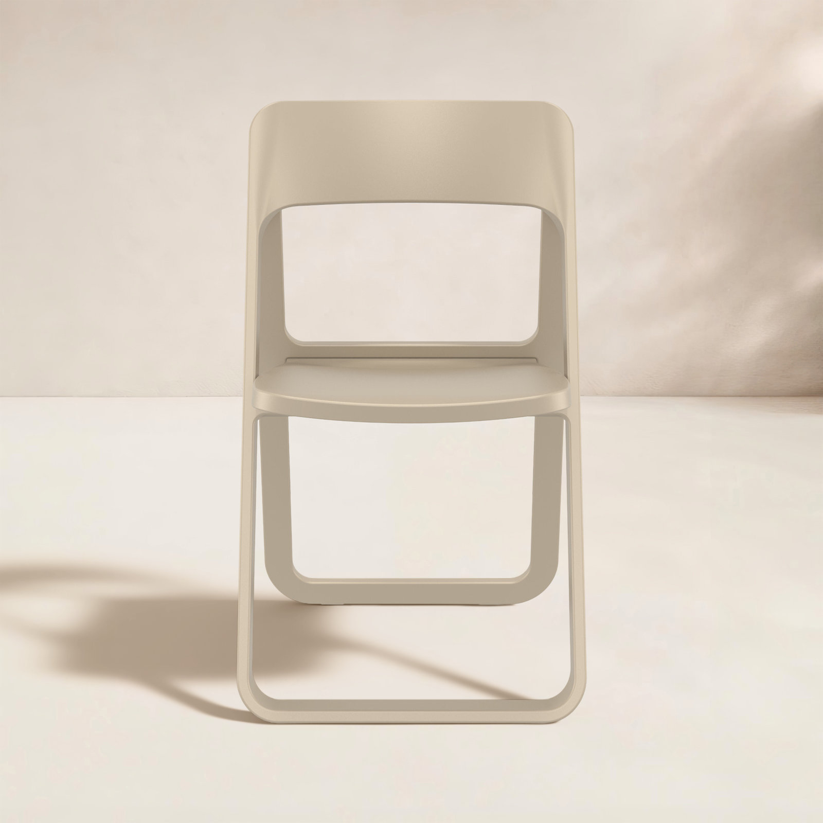 Armo Foldable Patio Side Chair, Taupe