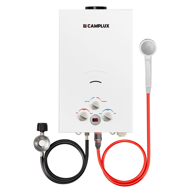 CAMPLUX 4.22 GPM 110,000 BTU Outdoor Portable Propane Tankless Water Heater with LED Display