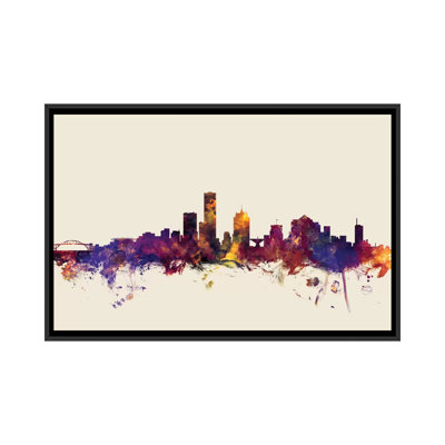 Skyline Series: Milwaukee, Wisconsin, États-Unis, impression sur toile tendue beige