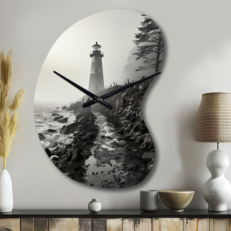Horloge murale en forme de ciel, noir et blanc, Petit
