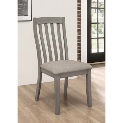 2 chaises de salle à manger avec revêtement gris doux, bois franc massif, charmant pour la chambre (2), confortable