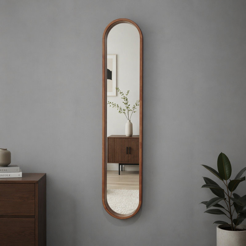 Miroir décoratif en caoutchouc avec cadre ovale allongé