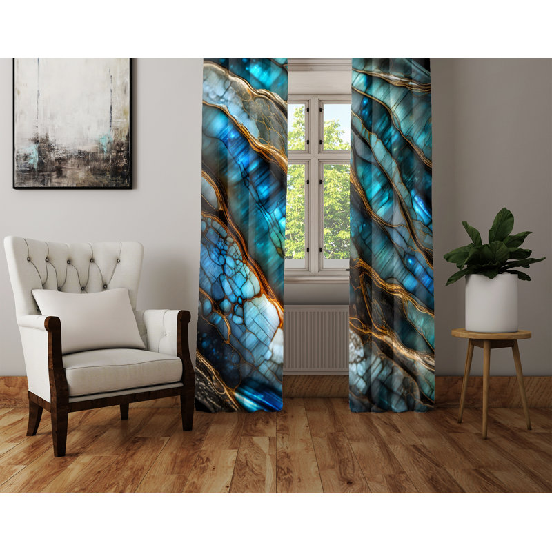 Mahd Semi Sheer Curtain Panel Pair, 40" W x 52" L