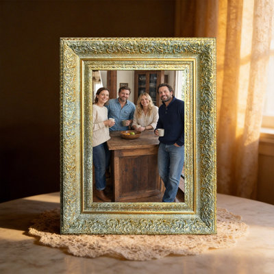 Antique Gold 1PC 5" x 7" Heritage Style Picture Frame with Giftable Design