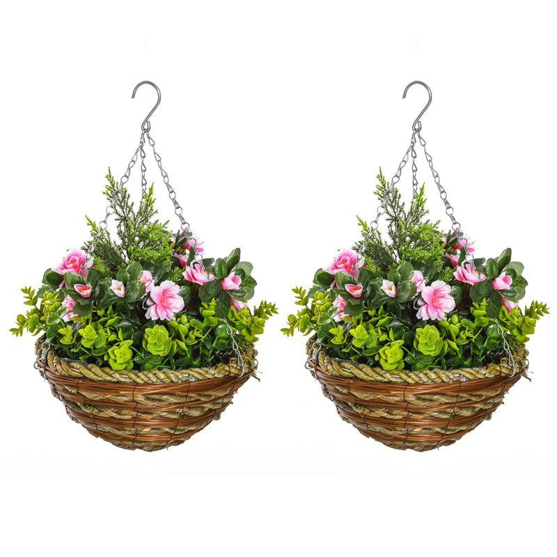 Lisianthus Hanging Basket Arrangement in Basket