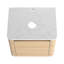 Meuble-lavabo mural de 24 po avec lavabo d'art en céramique, porte simple à fermeture en douceur, fabrication en contreplaqué, pierre plate blanche, 45 poignées cachées, rangement et style de confort
